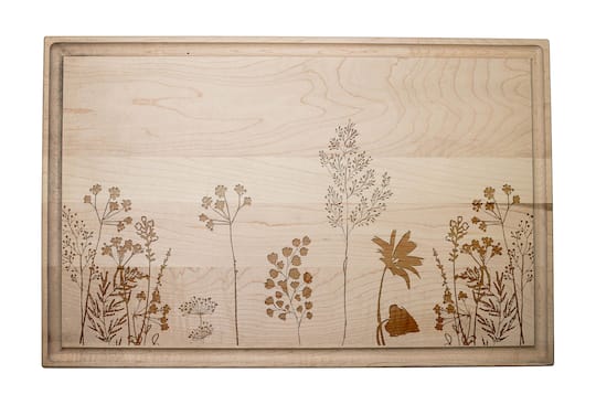 Wildflower Etch 17" x 11" Maple Cutting Board